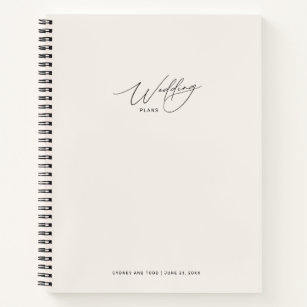 White Linen Wedding Plans Notebook