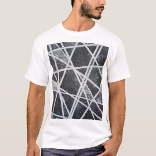 White Lines black and white abstract T-Shirt