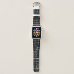 White lines on black apple watch band