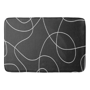 White Lines on Black Bath Mat