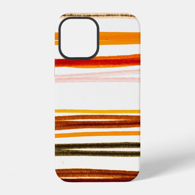 White Lines Pattern. Geometric Stripes Ink Drawing iPhone Case (Back)