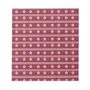   White  Lines Xmas PatternWinterFestivegeometric Notepad
