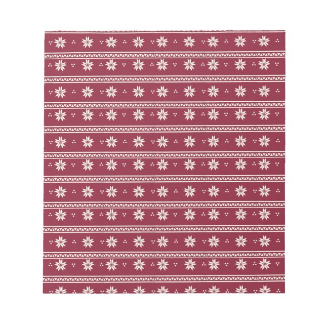   White  Lines Xmas PatternWinterFestivegeometric Notepad (Front)