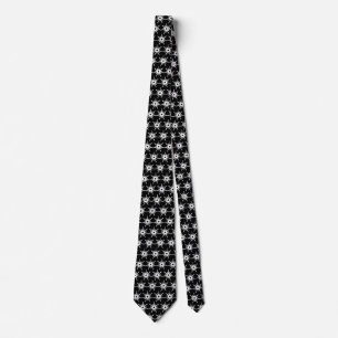 White Linked Stars Tie