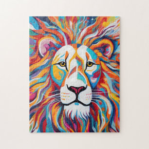 White lion beauty animal portrait jigsaw puzzle