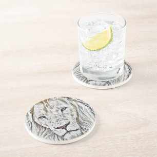 White Lion Drink Coaster