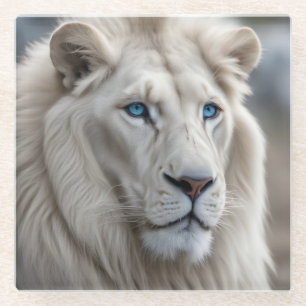 White Lion Glass Coaster