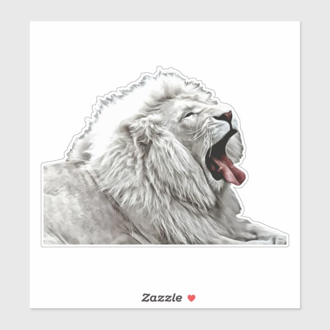  White lion head jungle animals digital art painti (Sheet)