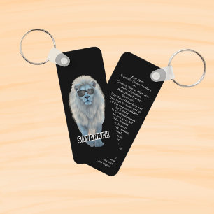 White lion key ring