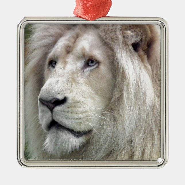 White lion metal tree decoration (Front)