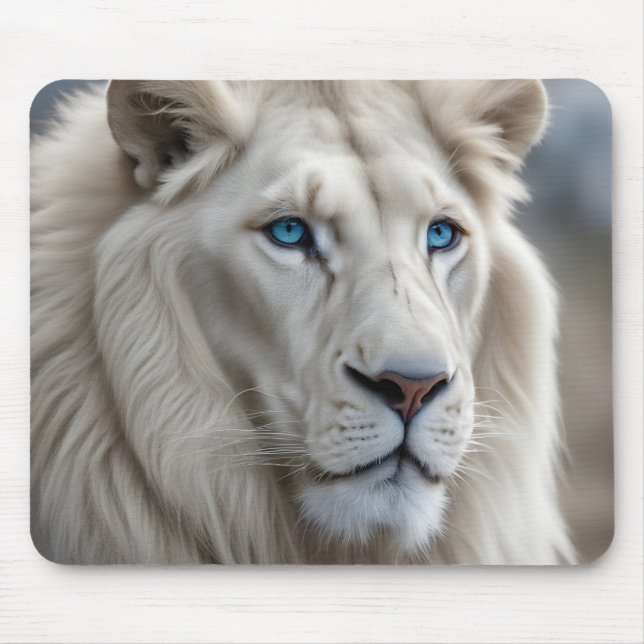 White Lion Mouse Mat (Front)