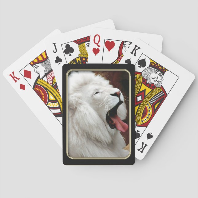 White Lion Photo Art Playing Cards (Back)