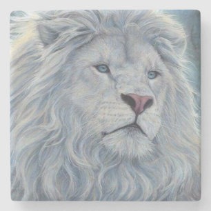 White Lion Stone Coaster