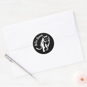 White Lioness Queen of the Hunt Classic Round Sticker