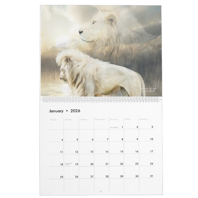 White Lions Art Calendar 2015 (Jan 2026)