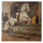 White Lipizzan Stallion Croupade Tile<br><div class="desc">Lipizzan Stallion ceramic tile.</div>