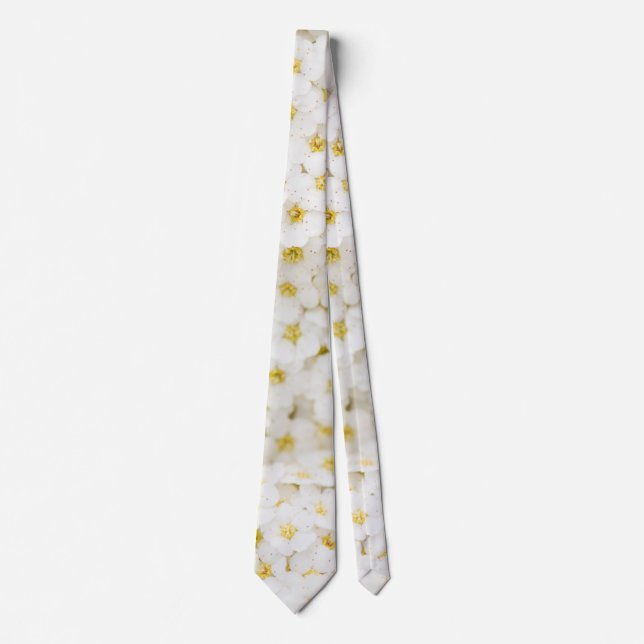 White little flowers pattern tie (Front)