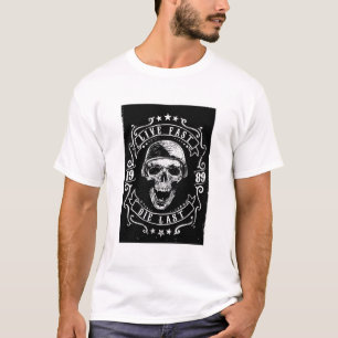 White Live Fast Die Last Skull Graphic Tee