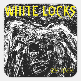 WHITE LOCKS SATIVA SQUARE STICKER