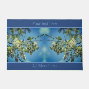 White Locust Flower Blossoms Personalised Doormat