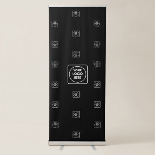 White Logo Black Step and Repeat Banner Design