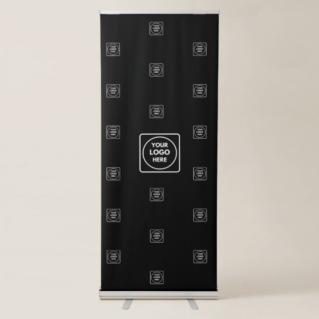 White Logo Black Step and Repeat Banner Design (Front)