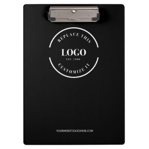 White logo Minimalist Logo Branded black Custom Clipboard