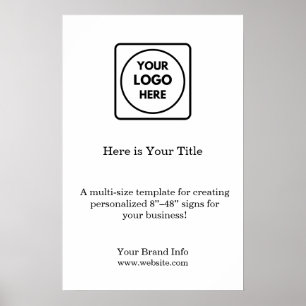 White Logo   Minimalist Modern Business Branding Poster
