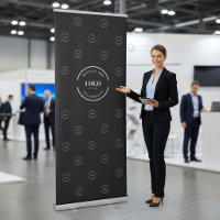 White Logo on black Simple Step and Repeat