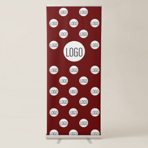 White Logo on Red Simple Step and Repeat Retractable Banner