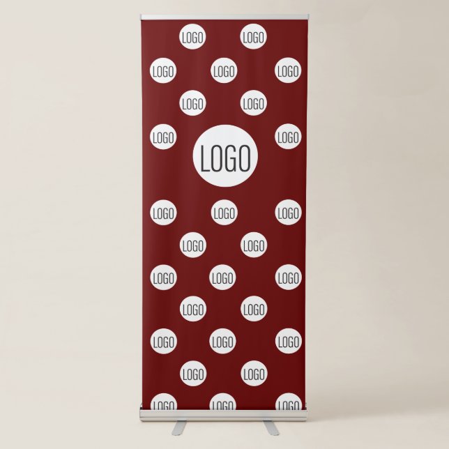 White Logo on Red Simple Step and Repeat  Retractable Banner (Front)