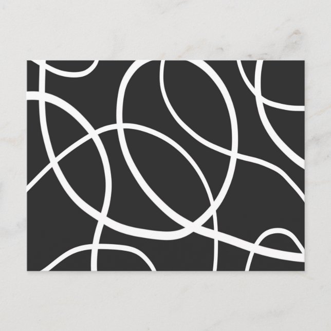 White Loops Against Black Background  Postcard (Front)