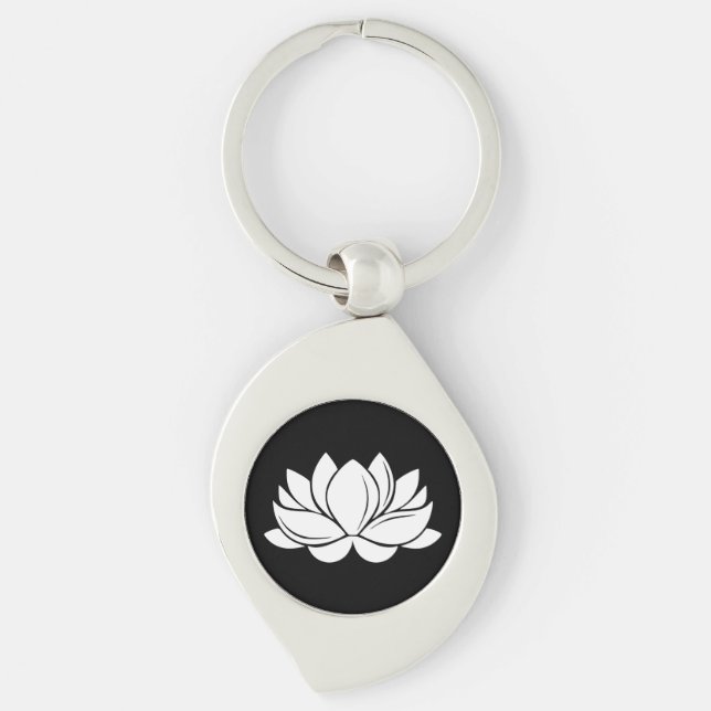 White Lotus Blossom Key Ring (Front)