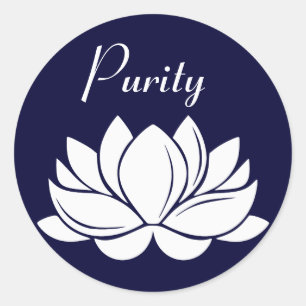 White Lotus Blossom Purity Classic Round Sticker