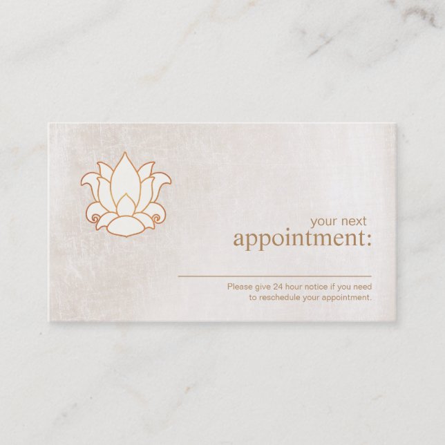 White Lotus Floral Appointment Reminder Card (Front)
