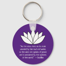 White Lotus Flower and Buddha Quote