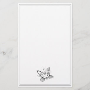 WHITE LOTUS FLOWER BOTANICAL STATIONERY