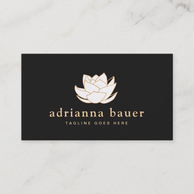  White Lotus Flower Business Card (Front)