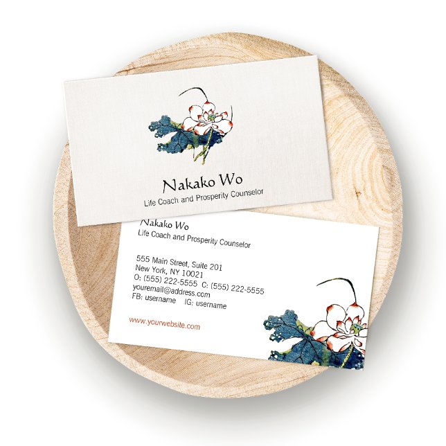 White Lotus Flower Health, Wellness & Healing Business Card (Creator Uploaded)