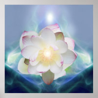 White lotus flower in blue crystal