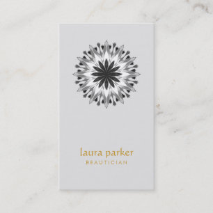 White Lotus Flower Logo Therapy Yoga Holistic Business Card