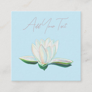 White Lotus Flower Luminous  Enclosure Card