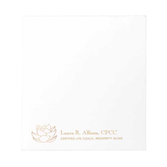 White Lotus Flower Notepad (Front)