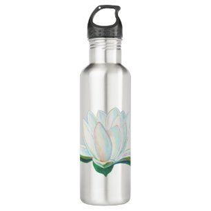 White Lotus Flower showing luminous colours 710 Ml Water Bottle