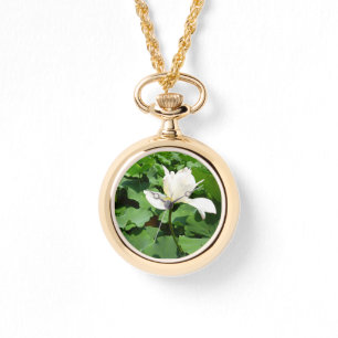 White Lotus Flower Watch