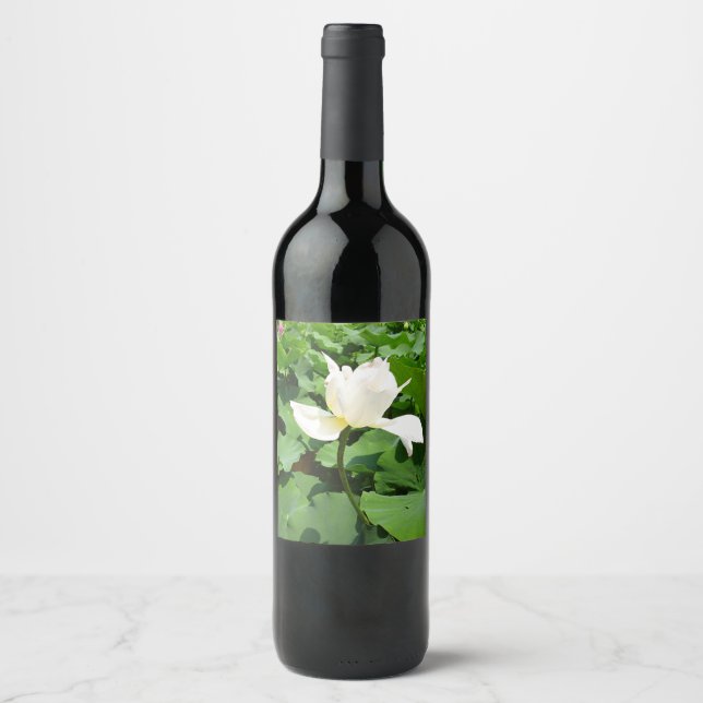 White Lotus Flower Wine Label (Front)