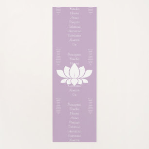 White Lotus Flower & Yoga Words Yoga Mat