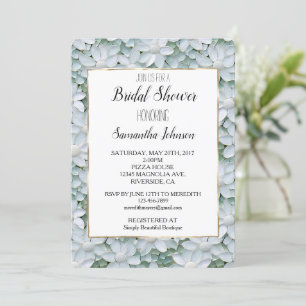 White Lotus Flowers Bridal Shower Invitation