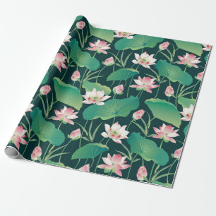 White Lotus Garden Wrapping Paper