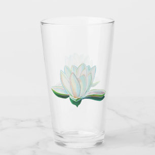 White Lotus Illustration Glass